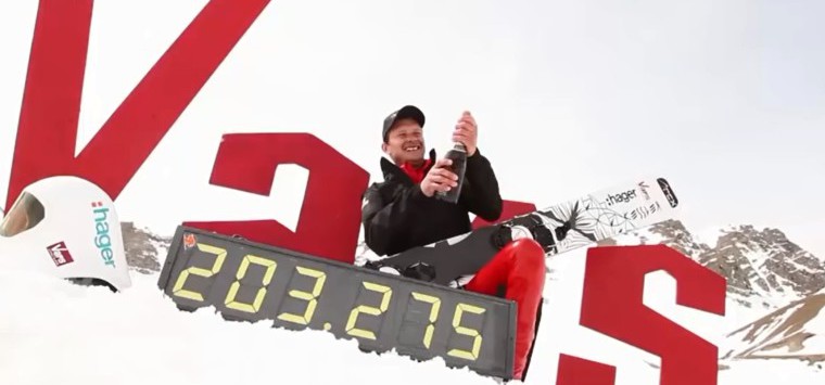 Установлен новый мировой рекорд скорости на сноуборде